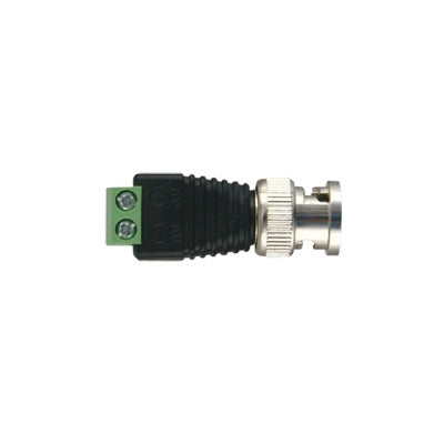Adaptador de conector BNC macho a 2 terminales-tornillo para cables AWG-26-14, en aplicaciones Video Vigilancia, Níquel/ Oro/ PTFE y PVC. Adaptador de conector BNC macho a 2 terminales-tornillo para cables AWG-26-14, en aplicaciones Video Vigilancia, Níquel/ Oro/ PTFE y PVC.